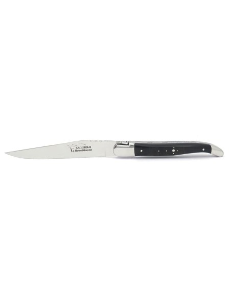 Couteaux de table (couteaux à steak), finition gamme prestige, mitres inox brillant, manche bois divers
