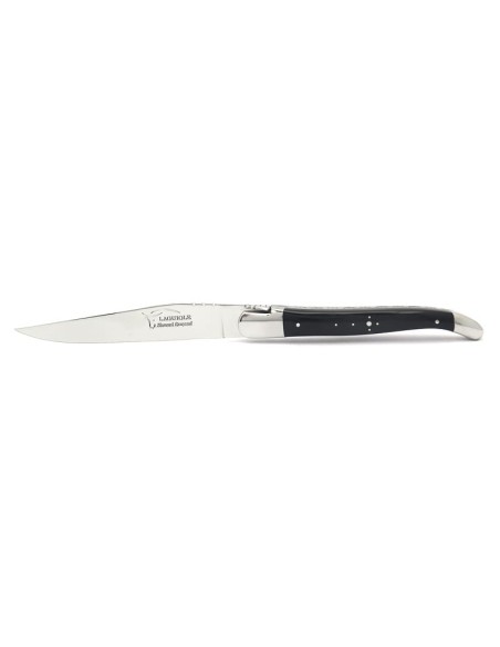 Couteaux de table (couteaux à steak), finition gamme prestige, mitres inox brillant, manche bois divers