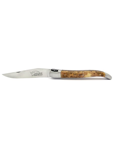 Laguiole pliant, 12 cm, abeille forgée, lame seule, mitres inox, manche en molaire de mammouth