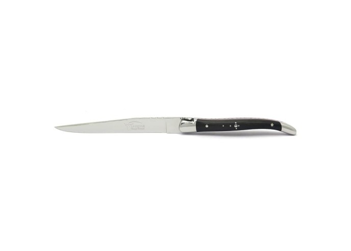 Ouvre-lettres et coupe-papier, finition prestige, mitres inox brillant, manche bois d'ébène