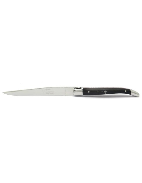 Ouvre-lettres et coupe-papier, finition prestige, mitres inox brillant, manche bois d'ébène