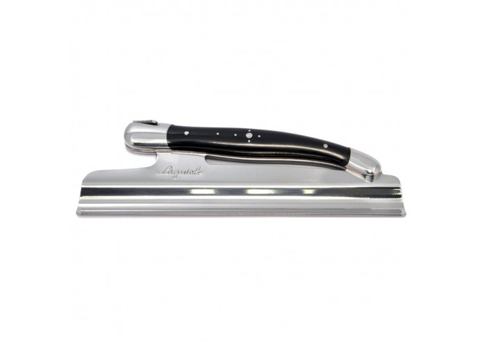 Table crumb sweeper, shiny stainless steel bolsters, olivewood handle
