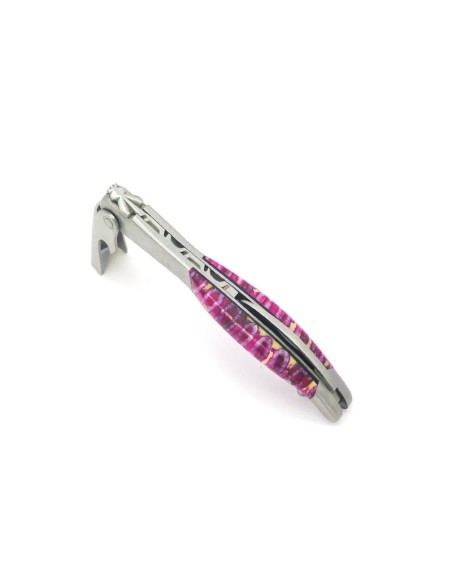 Sommelier manche galbé, manche molaire de mammouth fossile stabilisé, 2 mitres inox mat