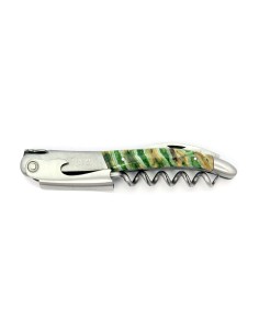 Sommelier manche galbé, manche molaire de mammouth fossile stabilisé, 2 mitres inox mat