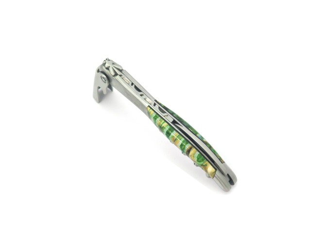Sommelier manche galbé, manche molaire de mammouth fossile stabilisé, 2 mitres inox mat