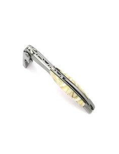 Sommelier manche galbé, manche molaire de mammouth fossile stabilisé, 2 mitres inox mat 2
