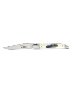 Laguiole pliant, 12 cm, abeille forgée, lame seule,  mitres inox brillant, manche en acrylique 2