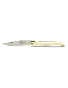 Laguiole pliant, 12 cm, abeille forgée, lame seule, plein manche, manche en dent de phacochere 2