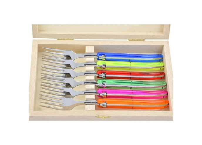 Coffret de fourchettes de table en acrylique fluo