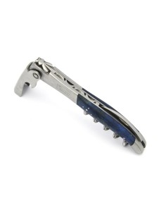 Sommelier Laguiole manche galbé, hêtre teinté bleu, 1 mitre inox mat 2