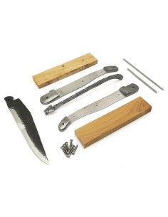 Laguiole self-assembly 12 cm, welded bee, blade as forged, juniper handle with shiny bolsters