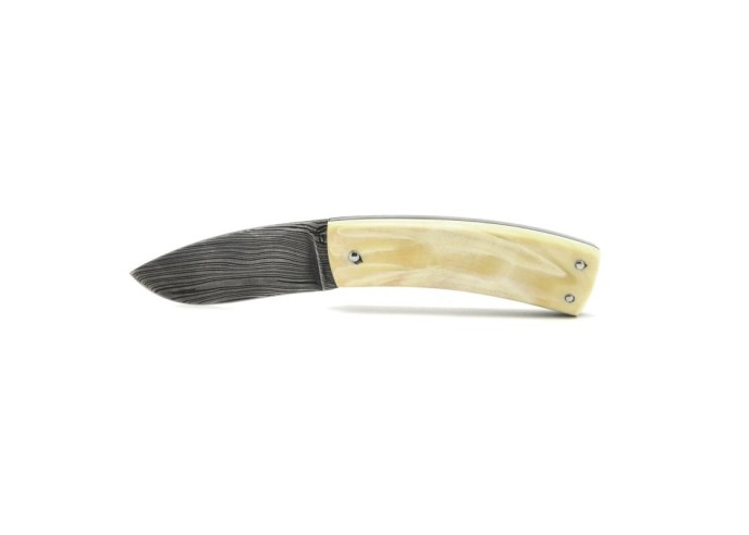 Laguiole Klappmesser, 9.2cm, Damast mit Mosaikmuster