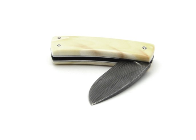 Laguiole pliant "Custom", plein manche de 9 cm en molaire de phacochère