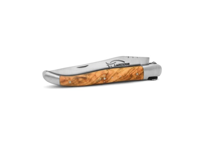 Laguiole 12 cm, Saint Jacques shell, olivewood handle