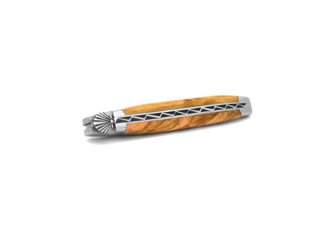 Laguiole 12 cm coquille Saint-Jacques,  manche en olivier