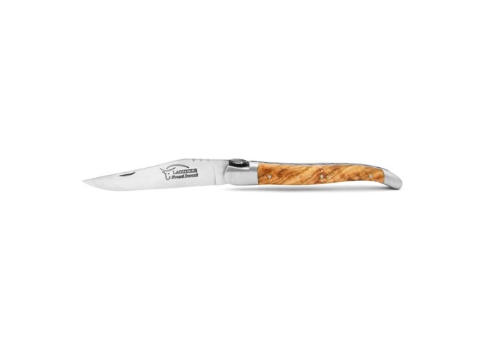 Laguiole 12 cm, Saint Jacques shell, olivewood handle