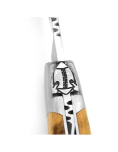 Laguiole Klappmesser, 12cm, Rugby-Ball, Griff aus Olivenholz 2