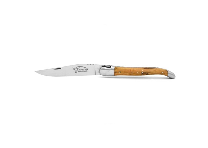 Laguiole Klappmesser, 12cm, Violinschlüssel, Griff aus Olivenholz