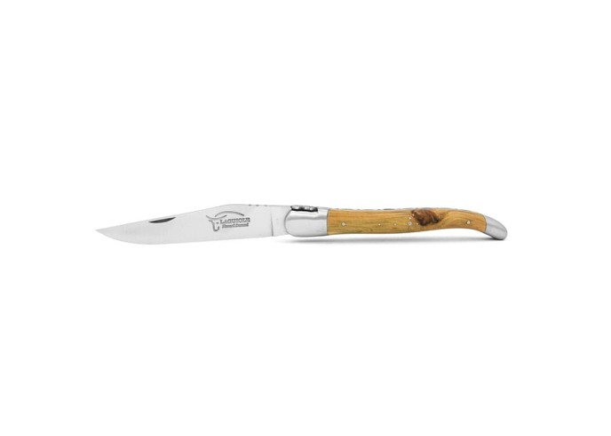 Laguiole 12 cm, tête de sanglier, manche en olivier