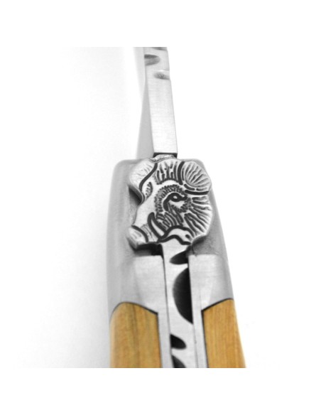 Laguiole, 12cm, Eber-Kopf, Griff aus Olivenholz
