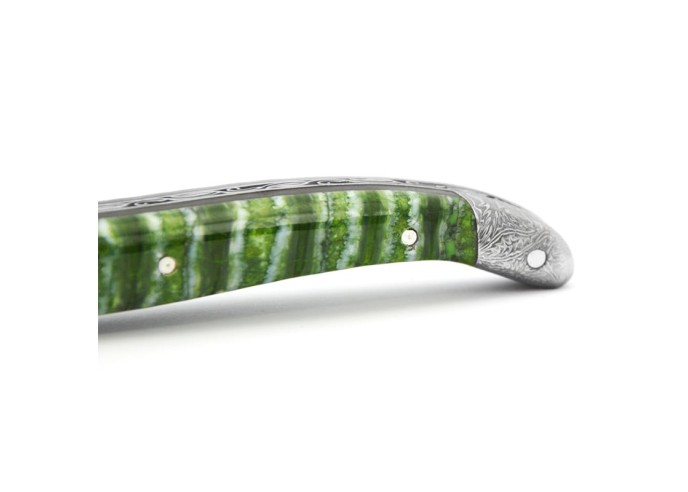 Mammoth molar with Damascus steel bolsters