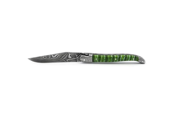 Mammoth molar with Damascus steel bolsters