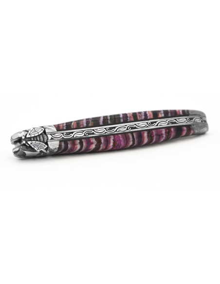 Mammoth molar with Damascus steel bolsters