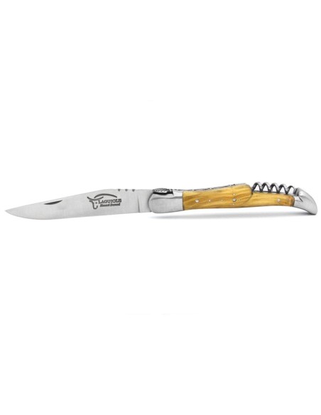 Laguiole, 12cm, Saint Jacques Muschel, Korkenzieher, Olivenholz