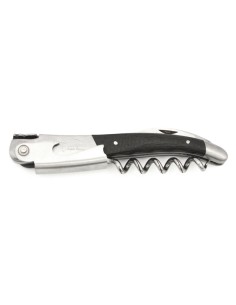 Laguiole Sommeliermesser Geschmiedete Biene, Heftbacken aus mattem Edelstahl, breiterer Griff aus Kohlefaser