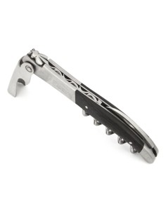 Sommelier Laguiole manche galbé en fibre de carbone, 2 mitres inox mat 2
