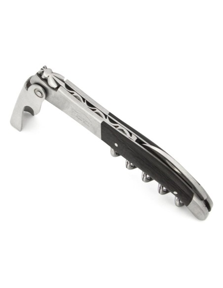 Laguiole wine opener, carbon fiber wide handle with matt bolsters