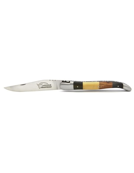 Laguiole pliant abeille forgée massive, 12 cm, manche en genévrier