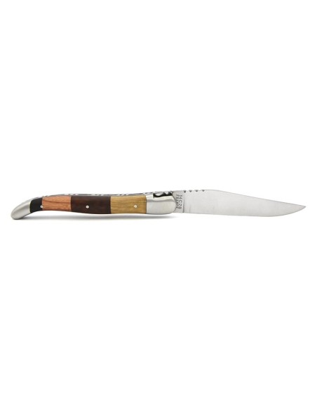 Laguiole pocket knife, 12 cm, forged bee, juniper handle with matt bolsters