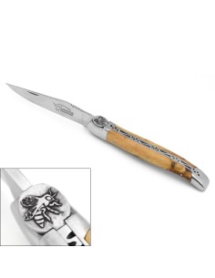 Laguiole 12 cm, abeille fraisée n°2, manche en genévrier