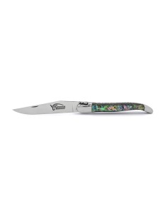 Laguiole Klappmesser, 12cm, Geschmiedete Biene, Heftbacken aus mattem Edelstahl, Griff aus Rosenholz 2