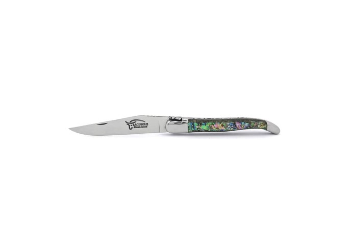 Laguiole pocket knife, 12 cm, forged bee, rosewood handle with matt bolsters