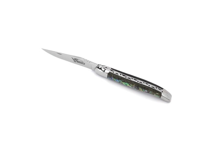 Laguiole pocket knife, 12 cm, forged bee, rosewood handle with matt bolsters