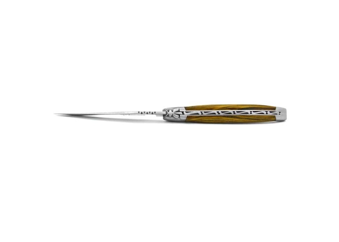 Laguiole pocket knife, 13 cm, forged bee, pistachiowood handle with matt bolsters
