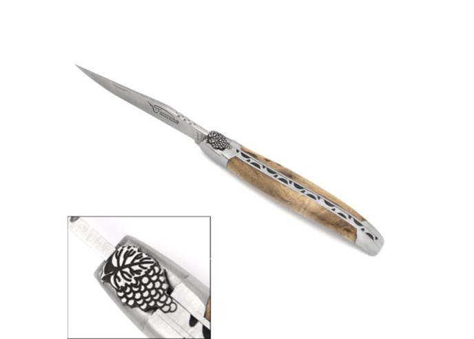 Laguiole pocket knife, 12 cm, bunch of grapes, blade only, vyniard wood handle