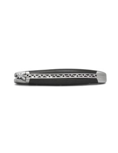Laguiole 11cm, Damast Klinge, Heftbacken aus glänzendem Edelstahl, Wacholderholz 2