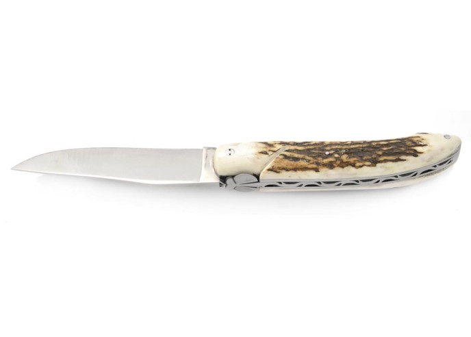 Laguiole Pliant de Chasse, 13.5 cm, plein manche, bois de cerf