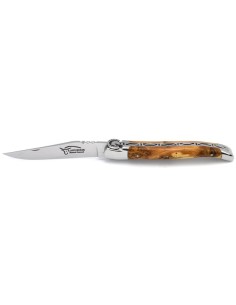 Laguiole pliant, 12 cm, équitation, lame seule, mitres inox brillantes, manche en genévrier 2