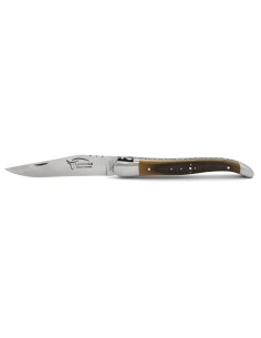 Laguiole Klappmesser, 12 cm, Geschmiedete Biene, Heftbacken aus Edelstahl, Mammutelfenbein 2