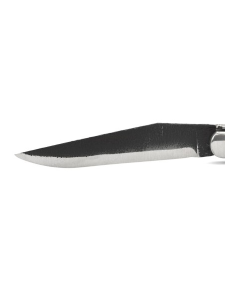 Laguiole pliant, 12 cm, lame brut de forge, manche en fibre de carbone avec finition inox mat