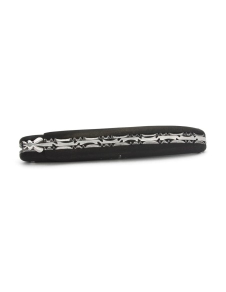 Laguiole pocket knife, 13 cm, double plates, ebony full handle with matt finish