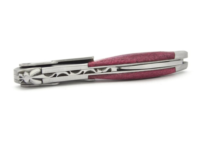 Sommelier de Laguiole manche en os de chameau teinté violet avec finition mat