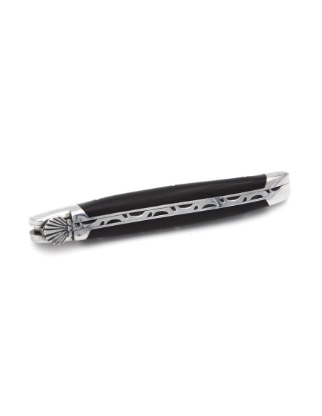 Laguiole klappbar 12 cm, Saint Jacques Muschel, Klinge allein, glänzende rostfreie Backen, Horngriff