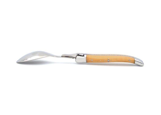 Laguiole teaspoons with wide various wood handles