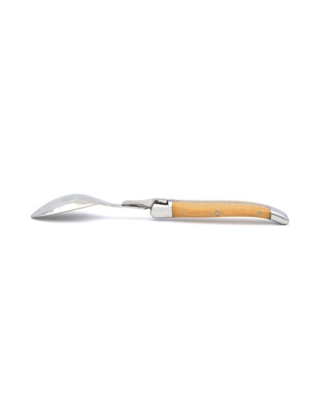Laguiole teaspoons with wide various wood handles