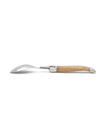 Laguiole teaspoons with wide various wood handles